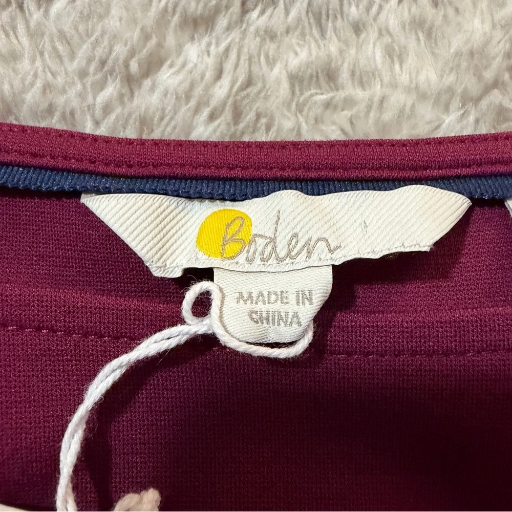 Boden Burgundy Dress with Belt - Picture 8 of 12